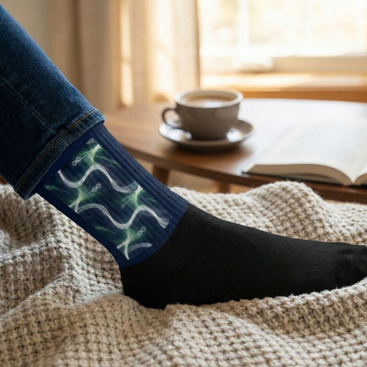 Infinity Wave Neurodiversity Crew Socks - Image 1