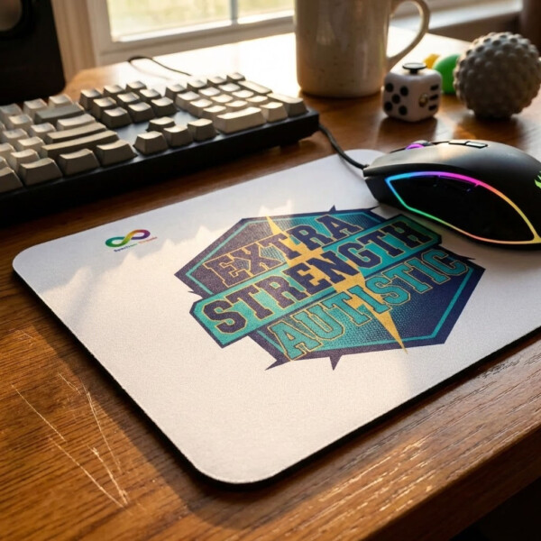 Extra Strength Autistic Mouse Pad, Blue Neurodiversity Desk Accessory