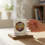 Extra Strength Autistic Mug, Retro Neurodiversity Pride Coffee Cup
