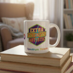 Extra Strength Autistic Mug, Retro Neurodiversity Pride Coffee Cup