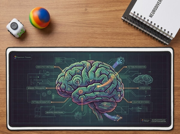 The "Cognition Matrix" Desk Mat – Dopamine-First Workspace Gear