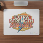 Extra Strength Autistic Mouse Pad, Retro Neurodiversity Desk Accessory