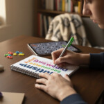 Colorful Spectrum Brain Dotted Spiral Notebook