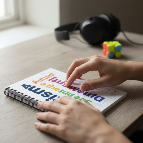 Colorful Spectrum Brain Dotted Spiral Notebook