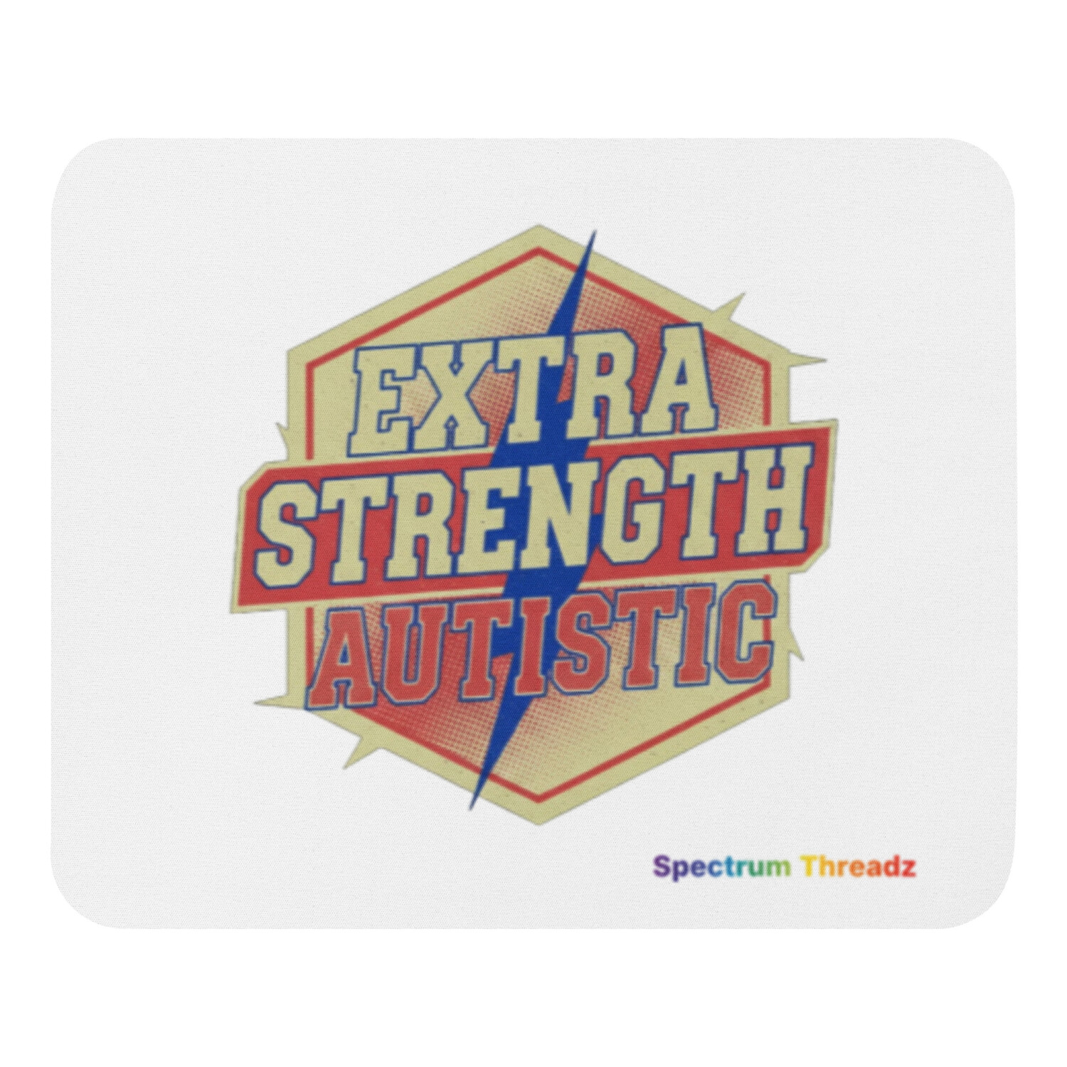 Extra Strength Autistic Mouse Pad, Retro Neurodiversity Desk Accessory
