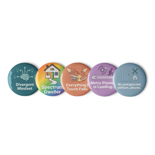 5-Pack Neurodiversity Pin Buttons