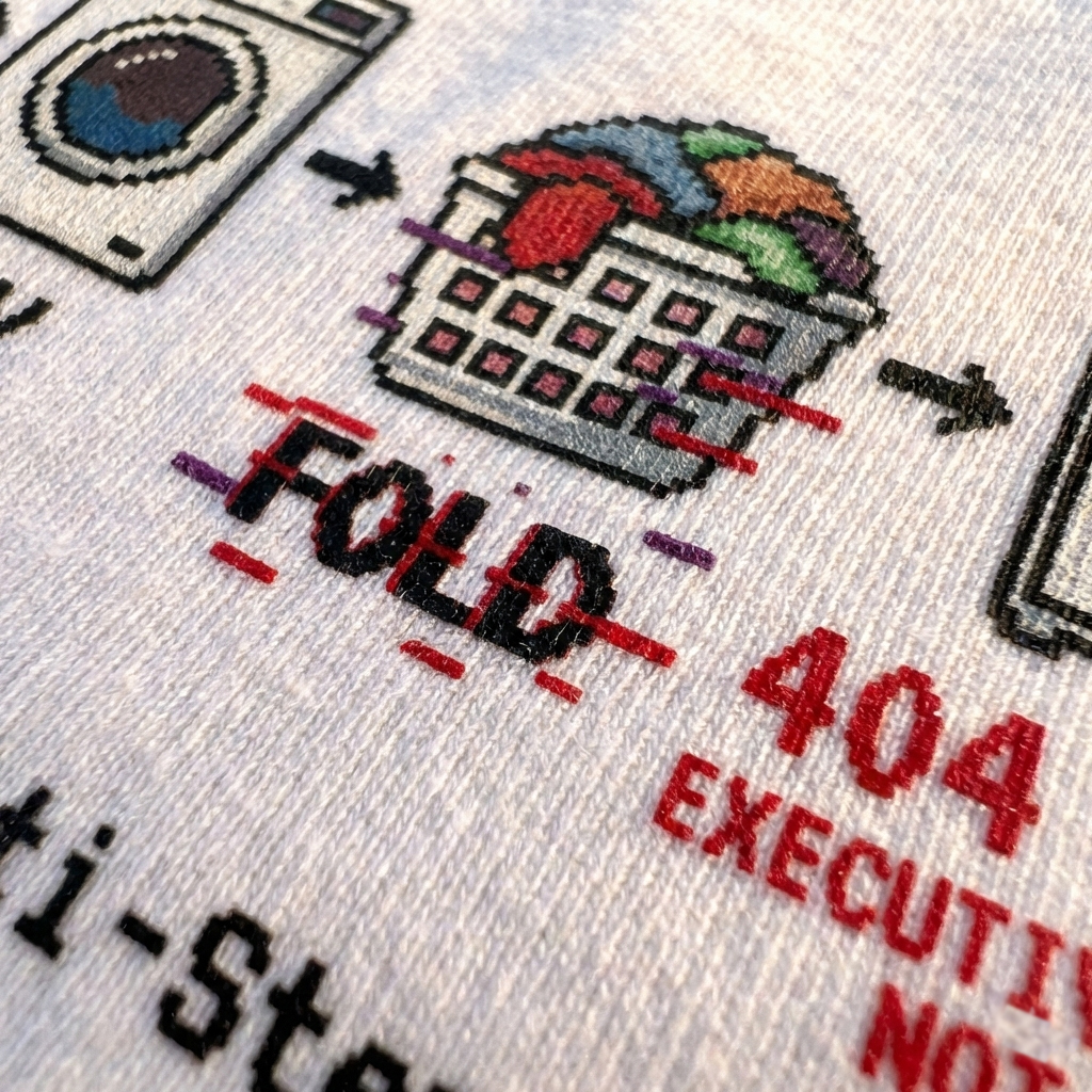 Oversized ADHD Laundry Glitch Back Print Shirt - Image 5