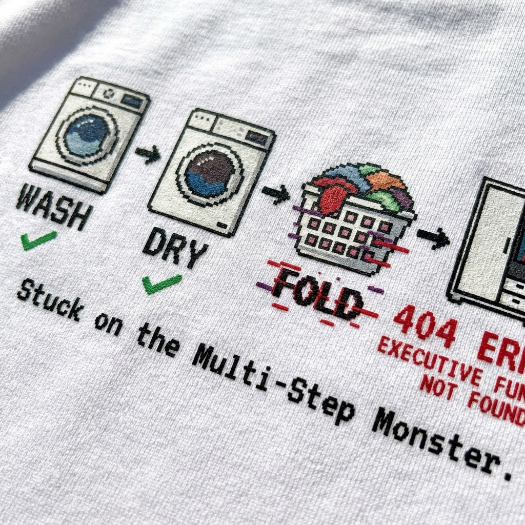 Oversized ADHD Laundry Glitch Back Print Shirt - Image 4