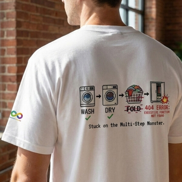 Oversized ADHD Laundry Glitch Back Print Shirt