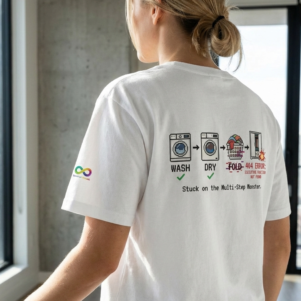 Oversized ADHD Laundry Glitch Back Print Shirt - Image 2