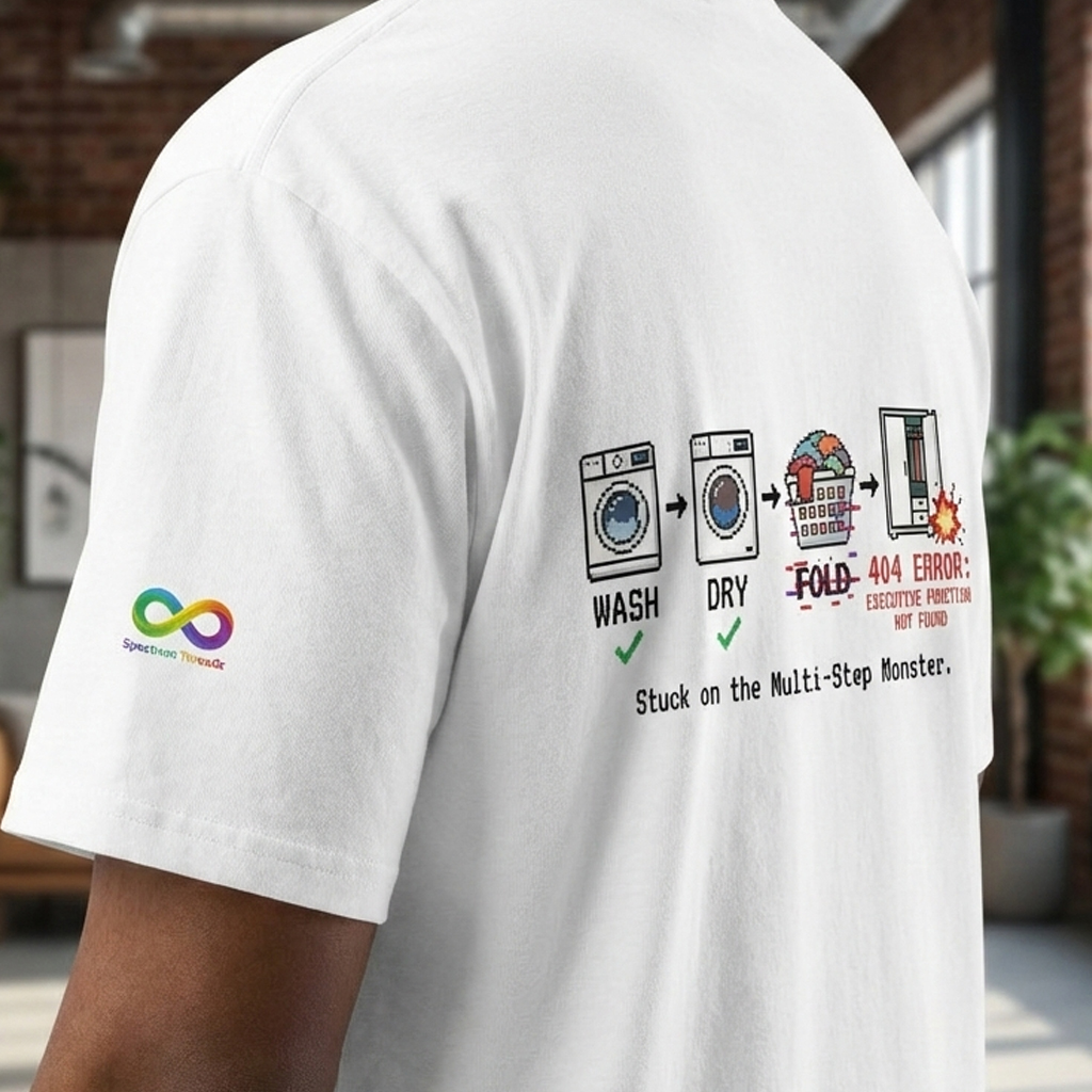 Oversized ADHD Laundry Glitch Back Print Shirt - Image 3