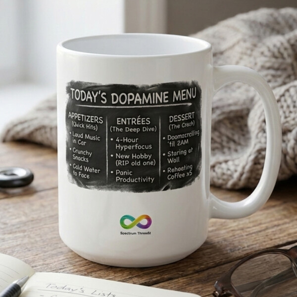 Dopamine Menu Mug – ADHD & Neurodivergent Friendly Sensory Guide Coffee Cup
