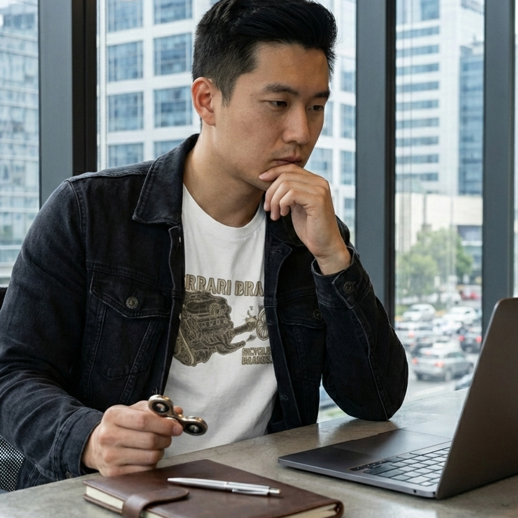 Ferrari Brain, Bicycle Brakes – Funny ADHD Graphic Tee - Image 3