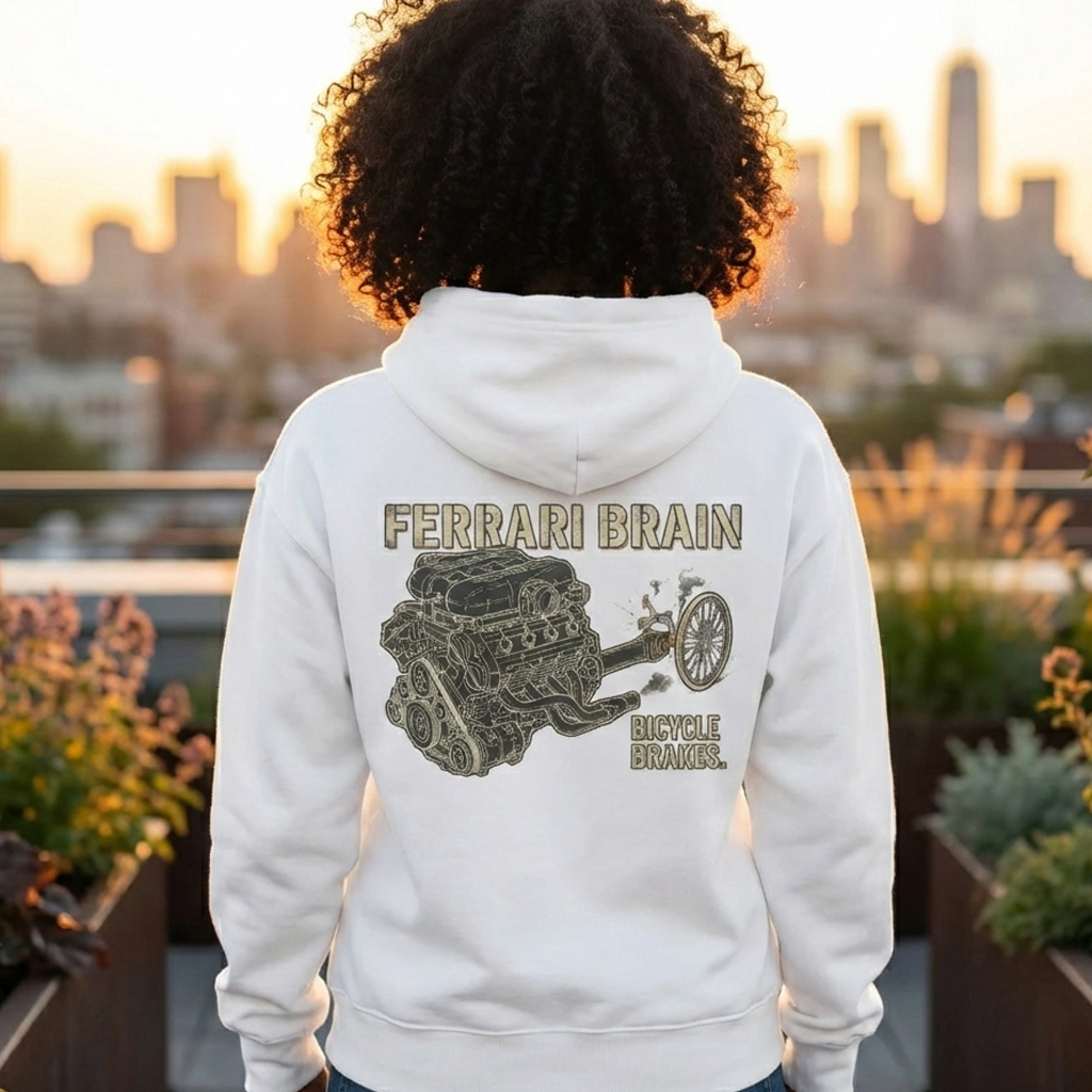 “Ferrari Brain” Heavyweight Hoodie – Oversized Neurodivergent Sweater - Image 3