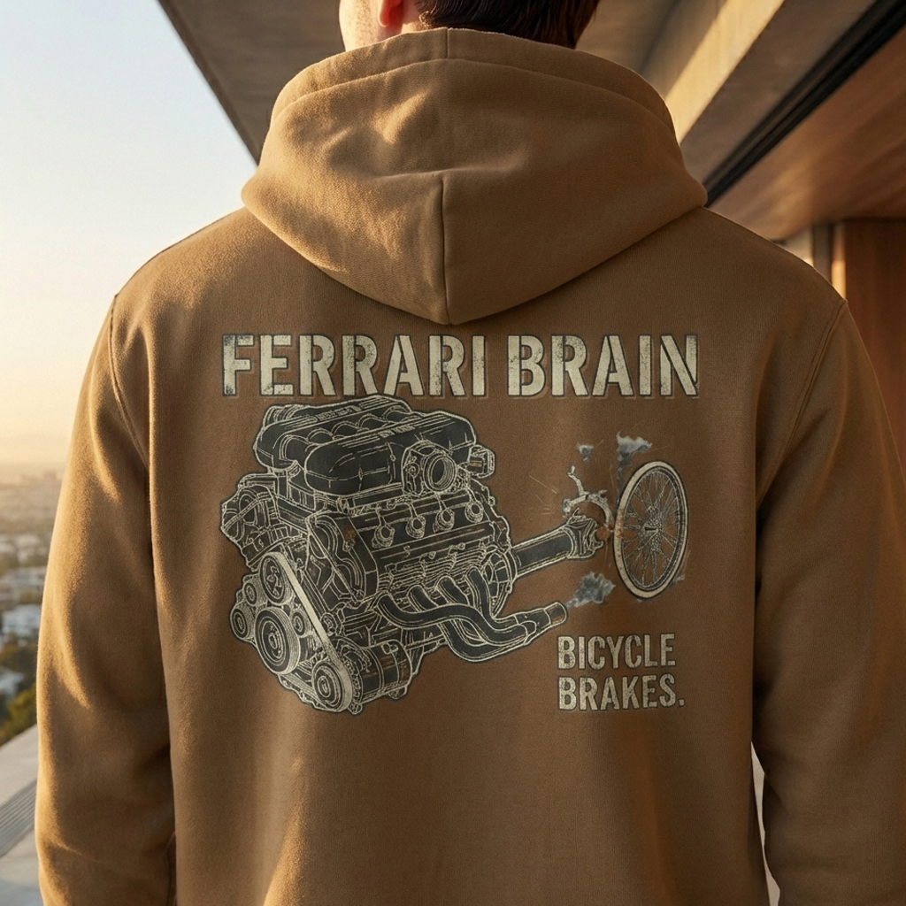 “Ferrari Brain” Heavyweight Hoodie – Oversized Neurodivergent Sweater - Image 4