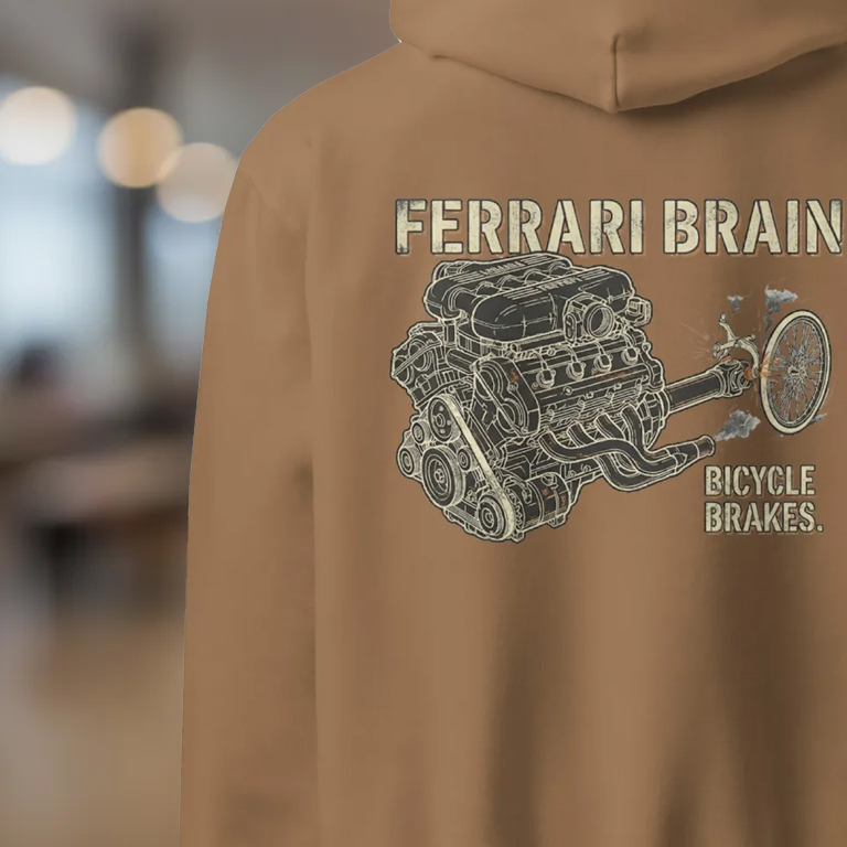 “Ferrari Brain” Heavyweight Hoodie – Oversized Neurodivergent Sweater - Image 1