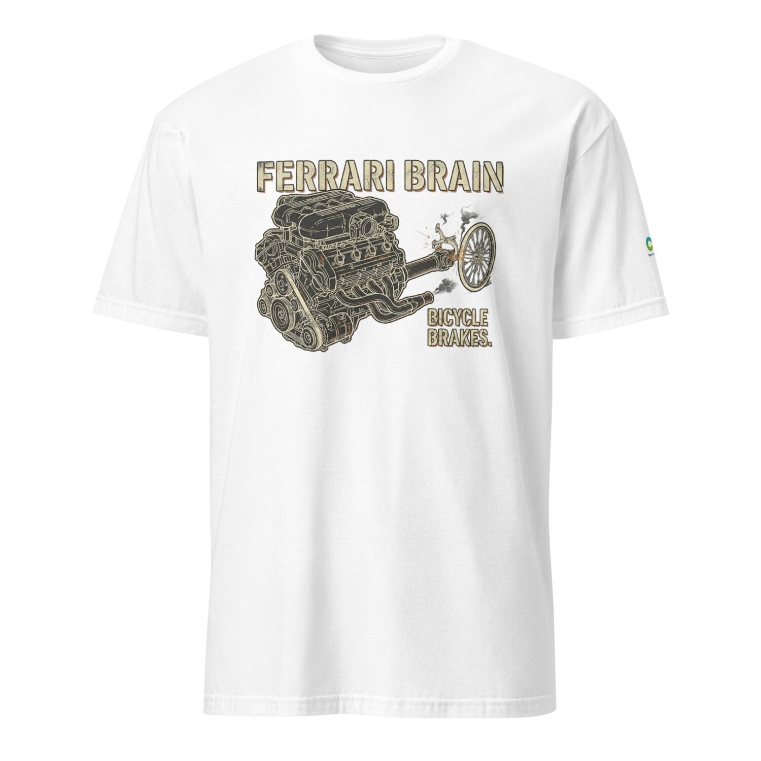 Ferrari Brain, Bicycle Brakes – Funny ADHD Graphic Tee - Image 7