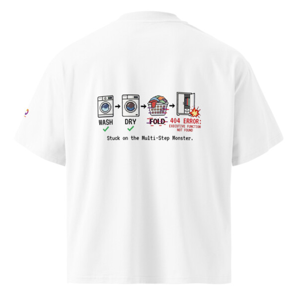 Oversized ADHD Laundry Glitch Back Print Shirt